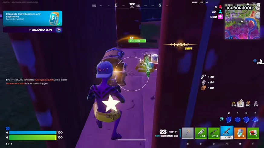 EAC patch day checklist for Fortnite cheats — Fortnite cheat gameplay screenshot