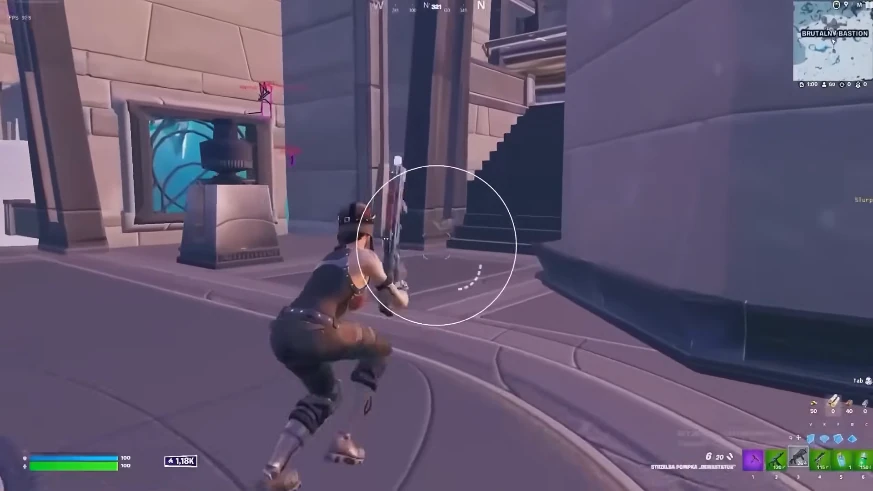 Fortnite build-fight ESP wallhack through builds with names, HP bars, and FOV